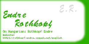 endre rothkopf business card